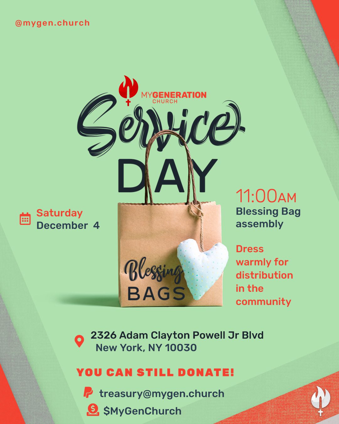 Service Day with Blessing Bags at MyGeneration Church