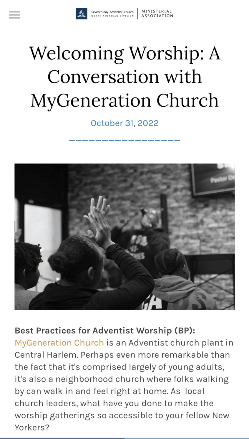 Welcoming Worship: A Conversation with MyGeneration Church